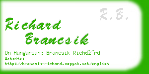 richard brancsik business card